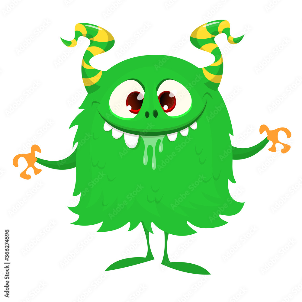 Fototapeta premium Happy cartoon monster character. Halloween vector illustration