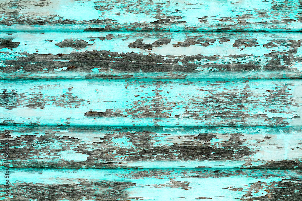 old rough wood pieces texture surface background and aqua color abrasions old rough wood pieces texture surface background and aqua color abrasions
