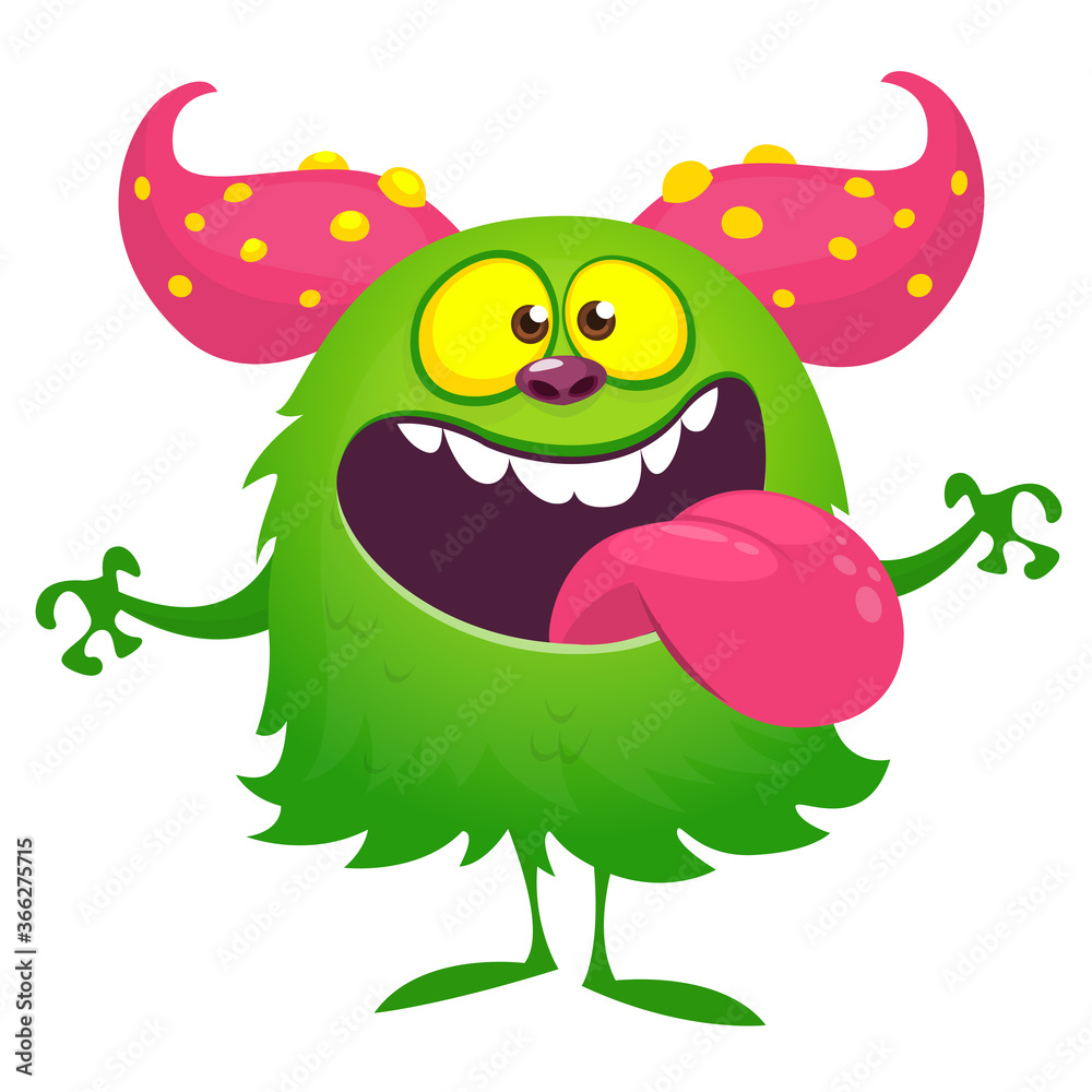 Fototapeta premium Happy cartoon monster character. Halloween vector illustration