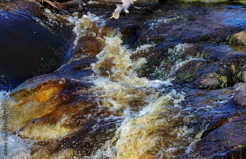 water flowing over rocks