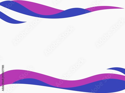 solid blue and pink waves on white abstract background with copy space vector design for texture, wallpaper, banner, cover, card, label etc.