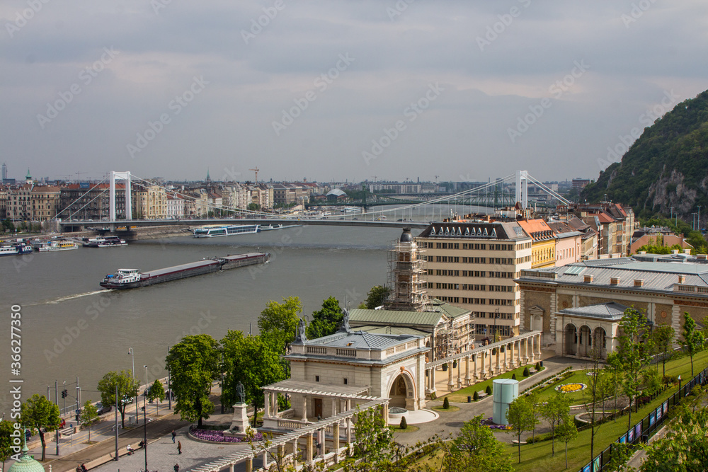 View of the Danube river embankment in Budapest. Hungary