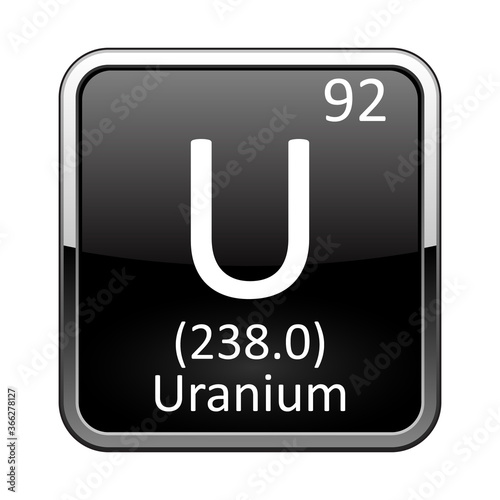 The periodic table element Uranium. Vector illustration