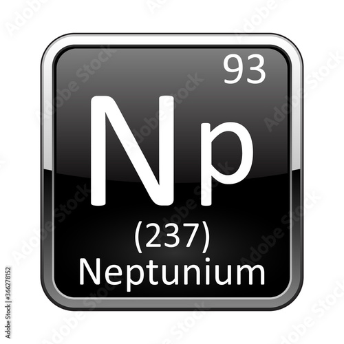 The periodic table element Neptunium. Vector illustration
