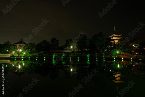 Japanese ancient city's night photo