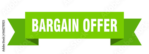 bargain offer ribbon. bargain offer paper band banner sign
