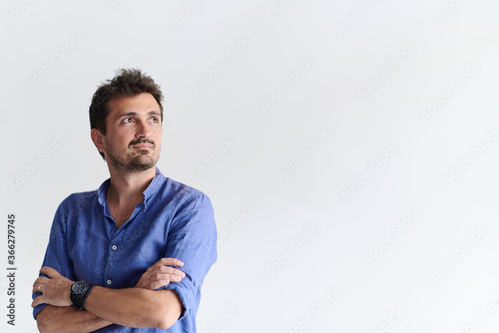 portrait of casual startup businessman wearing a blue shirt portrait of casual startup businessman wearing a blue shirt