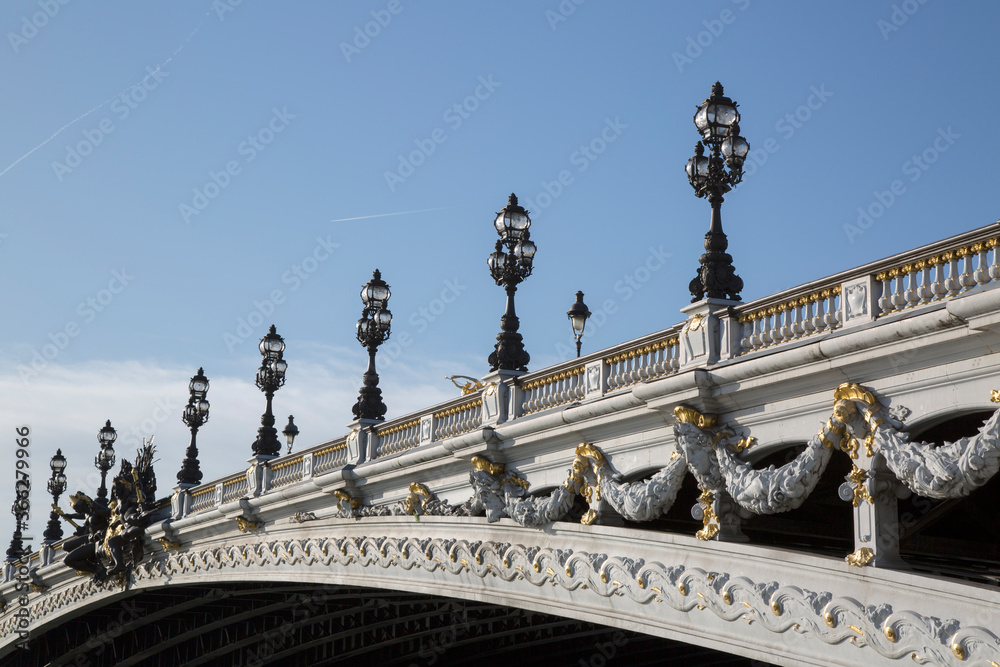 Detail on Pont Alexandre III Bridge; Paris