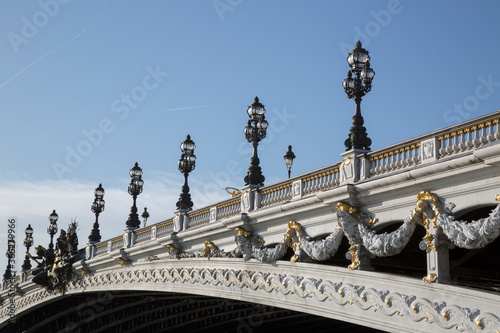 Obraz na płótnie Detail on Pont Alexandre III Bridge; Paris w salonie