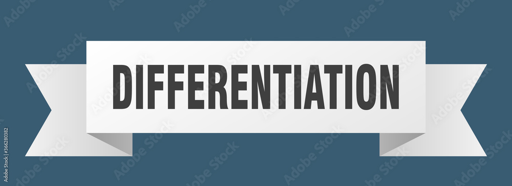 differentiation ribbon. differentiation paper band banner sign