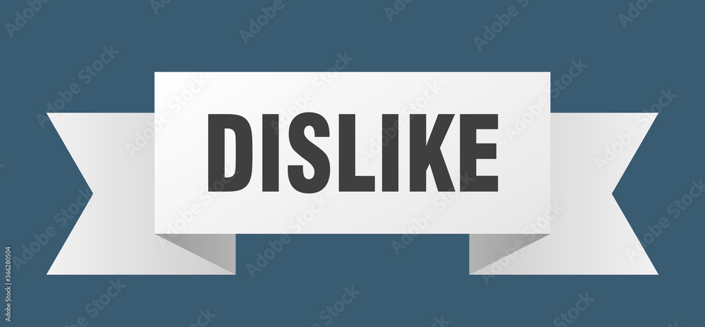 dislike ribbon. dislike paper band banner sign dislike ribbon. dislike paper band banner sign