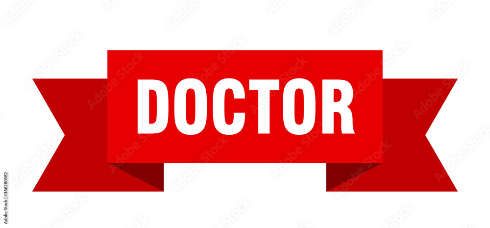 doctor ribbon. doctor paper band banner sign doctor ribbon. doctor paper band banner sign