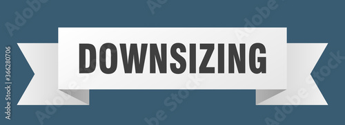 downsizing ribbon. downsizing paper band banner sign