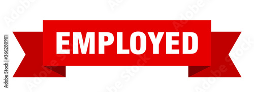 employed ribbon. employed paper band banner sign