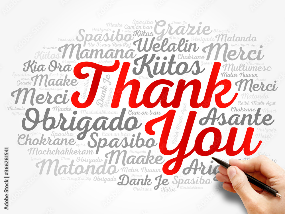 Thank You Word Cloud in different languages, concept background Thank You Word Cloud in different languages, concept background