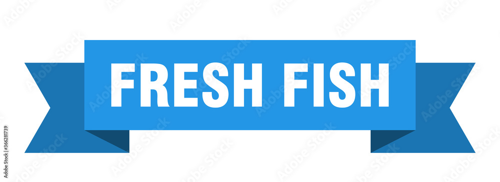 fresh fish ribbon. fresh fish paper band banner sign fresh fish ribbon. fresh fish paper band banner sign