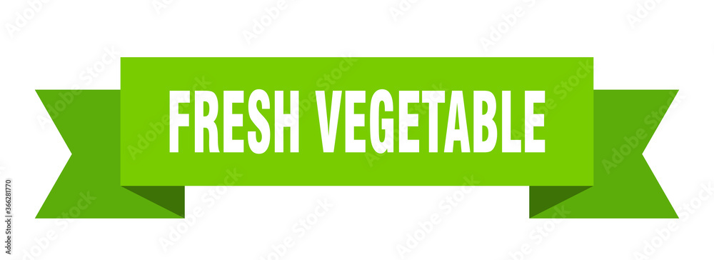 fresh vegetable ribbon. fresh vegetable paper band banner sign fresh vegetable ribbon. fresh vegetable paper band banner sign