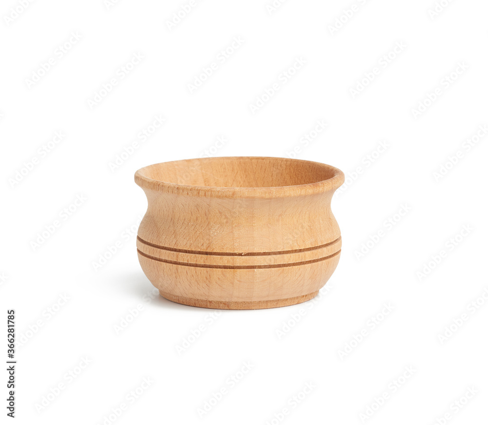 empty brown round wooden plate isolated on white background empty brown round wooden plate isolated on white background