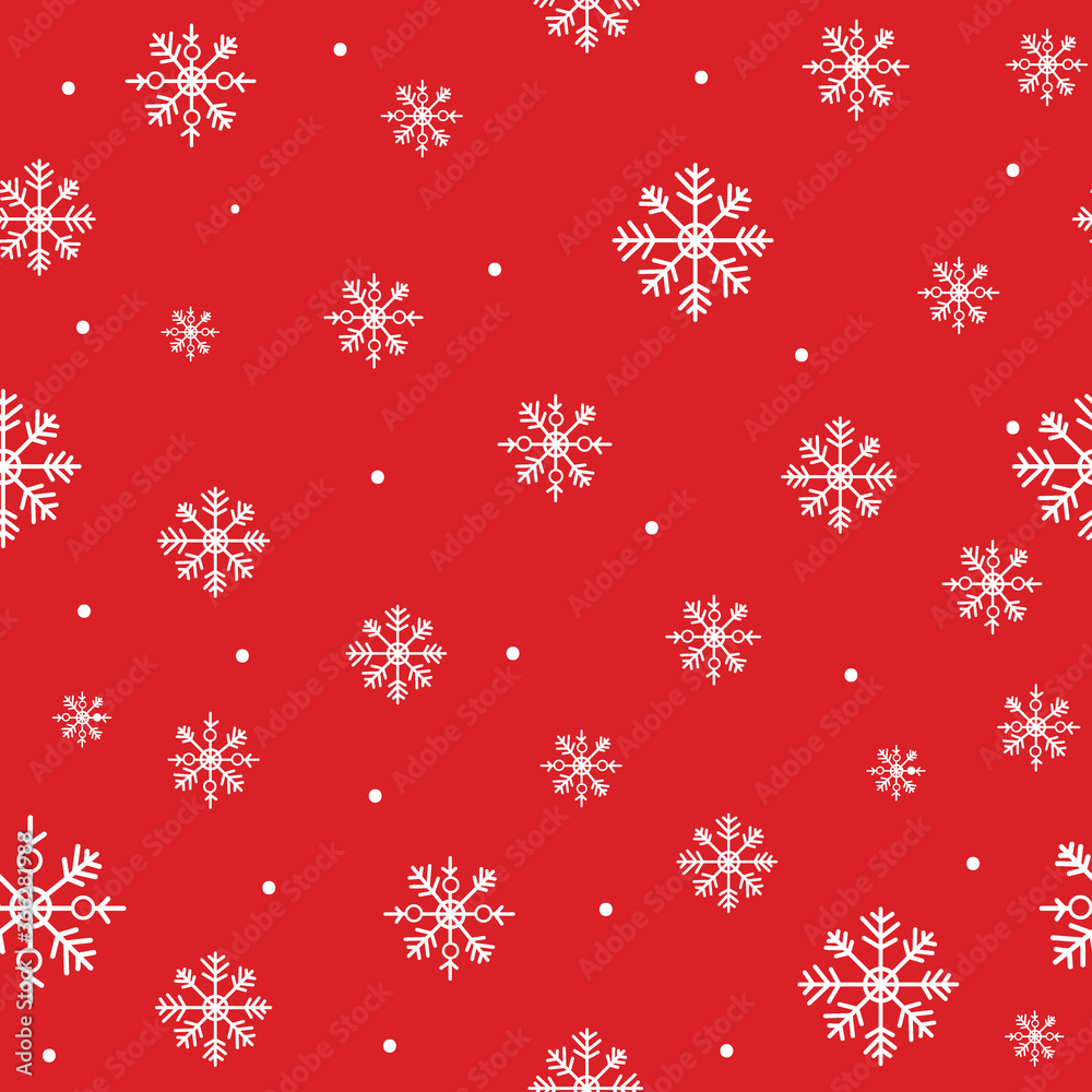 Seamless pattern snowflakes on red background Seamless pattern snowflakes on red background