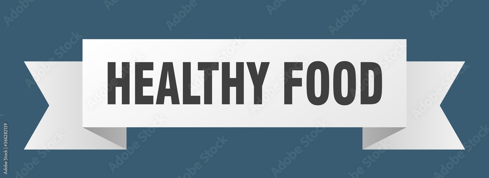 healthy food ribbon. healthy food paper band banner sign healthy food ribbon. healthy food paper band banner sign