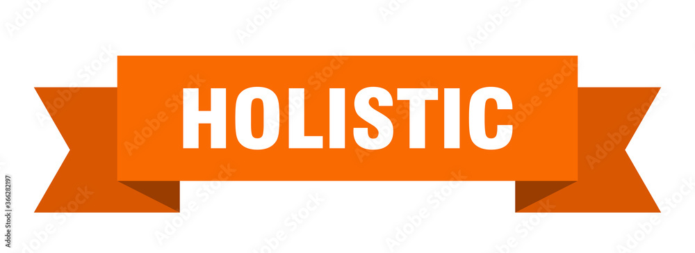 holistic ribbon. holistic paper band banner sign holistic ribbon. holistic paper band banner sign