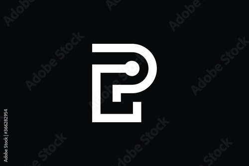 Minimal Innovative Initial CP logo and PC logo. Letter CP PC creative elegant Monogram. Premium Business logo icon. White color on black background