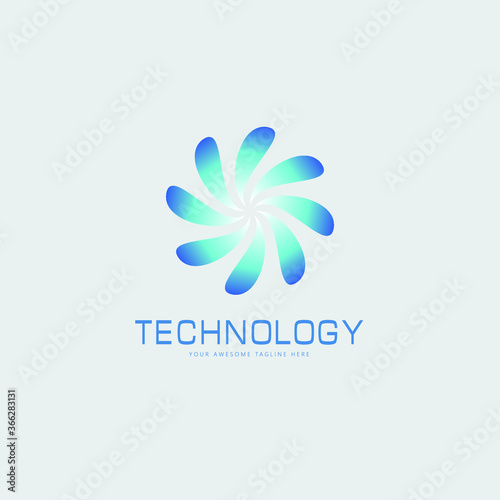 abstract technology logo design