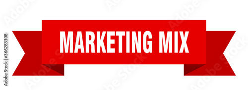 marketing mix ribbon. marketing mix paper band banner sign