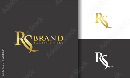 elegant luxury letter logo RS