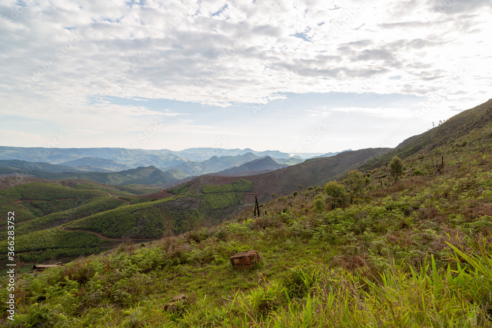 Landscape on a cloudy day on a Hill in Mpumalanga, South Africa