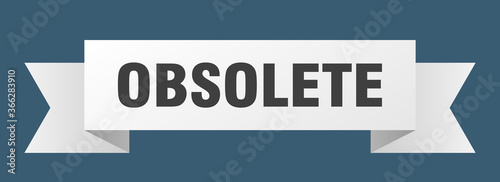 obsolete ribbon. obsolete paper band banner sign