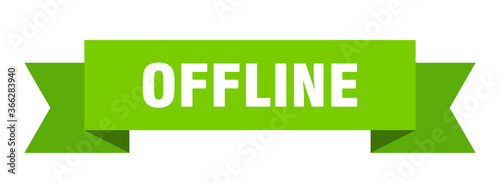 offline ribbon. offline paper band banner sign