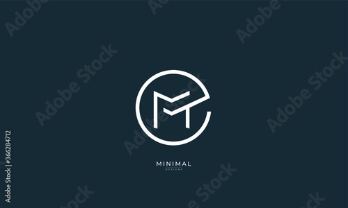 Alphabet letter icon logo MT or TM photo