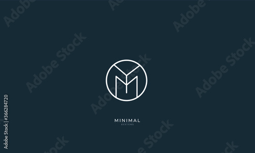 Alphabet letter icon logo YM or MY