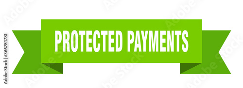 protected payments ribbon. protected payments paper band banner sign