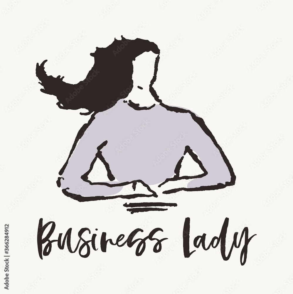 Concept business woman business lady vector drawn Concept business woman business lady vector drawn