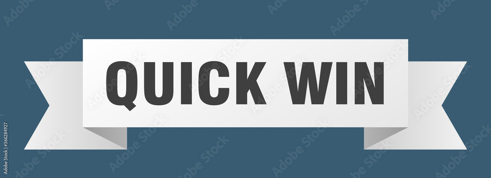 quick win ribbon. quick win paper band banner sign quick win ribbon. quick win paper band banner sign