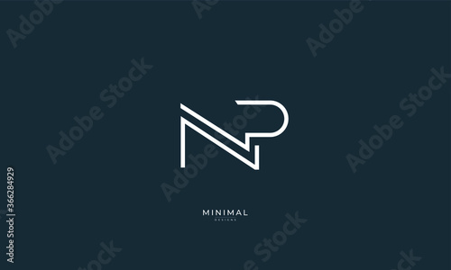 Alphabet letter icon logo NP