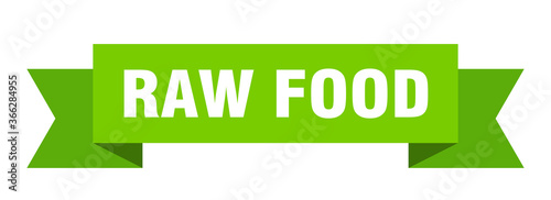 raw food ribbon. raw food paper band banner sign
