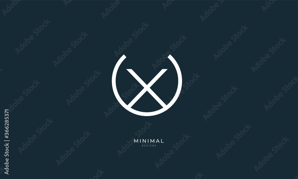 Alphabet letter icon logo UX or XU Alphabet letter icon logo UX or XU