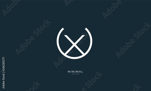 Alphabet letter icon logo UX or XU