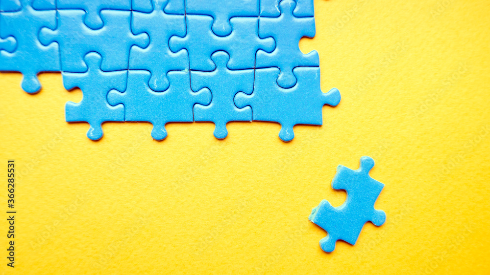 Fototapeta premium Missing puzzle pieces.Concept image of unfinished task.