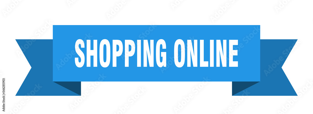 shopping online ribbon. shopping online paper band banner sign shopping online ribbon. shopping online paper band banner sign