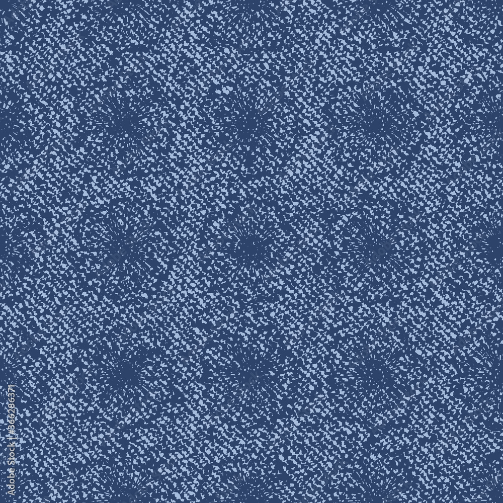 Denim polka dots floral Vector seamless pattern. Blue Jeans background with flowers Denim polka dots floral Vector seamless pattern. Blue Jeans background with flowers