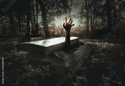Tableau sur toile Hand rising out from the grave