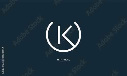 Alphabet letter icon logo UK or KU