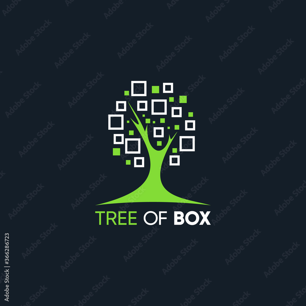 Fototapeta premium tree of box square logo abstract
