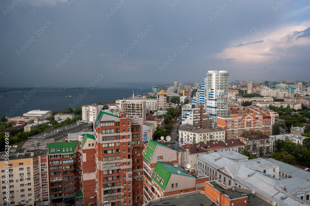 Naklejka premium View from above on Samara city