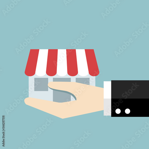 Business concept, Franchise business. Vector illustration.