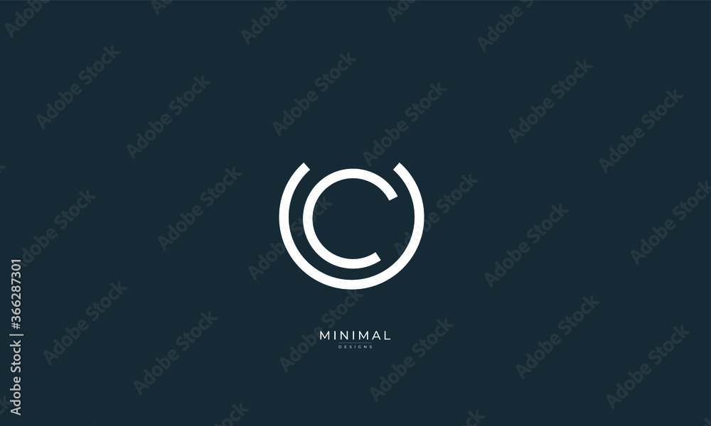 Alphabet letter icon logo UC or CU